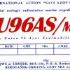 QSL-карточка специальной аматорской морской экологической радиостанции акции САМ(Спасем Азовское море), работавшей борта яхты в Азовском море_1996 год